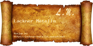 Lackner Metella névjegykártya